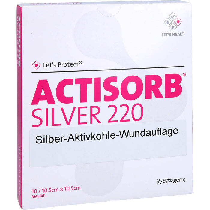 ACTISORB 220 SILVER 10,5x10,5cm steril, 10 St KOM