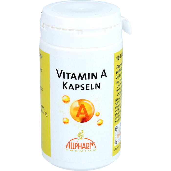 ALLPHARM Vitamin A 2500 i. E. Kapseln trägt zum normalen Sehen bei, 100 pcs. Capsules