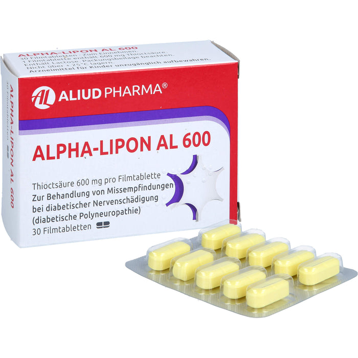 ALPHA-LIPON AL 600 Tabletten zur Behandlung von Missempfindungen bei diabetischer Nervenschädigung, 30 pcs. Tablets