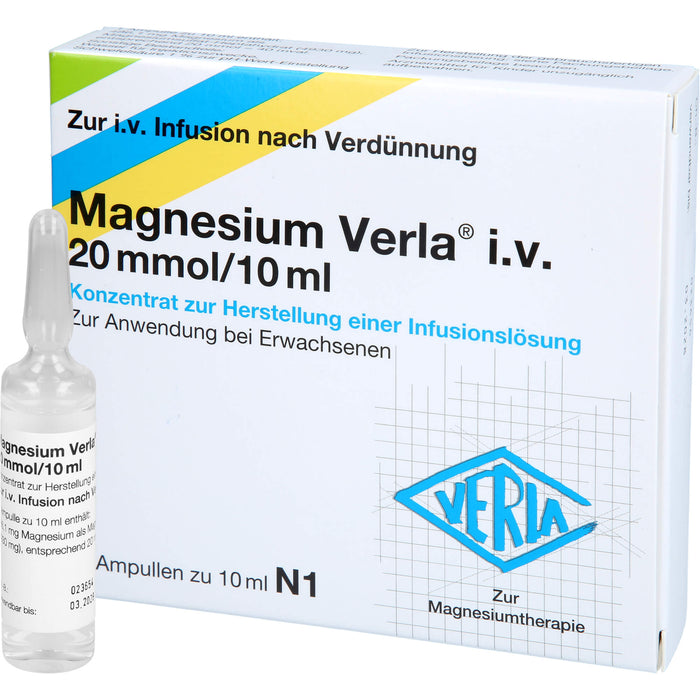 Magnesium Verla Iv20mmol10, 5 St IFK