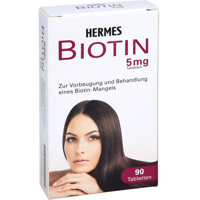 HERMES Biotin 5 mg Tabletten Vorbeugung und Behandlung eines Biotin-Mangels, 90 pc Tablettes