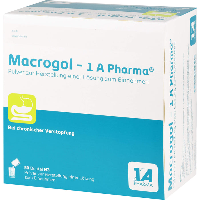 Macrogol - 1 A Pharma, Pulver zur Herstellung einer Lösung zum Einnehmen, 50 pcs. Sachets