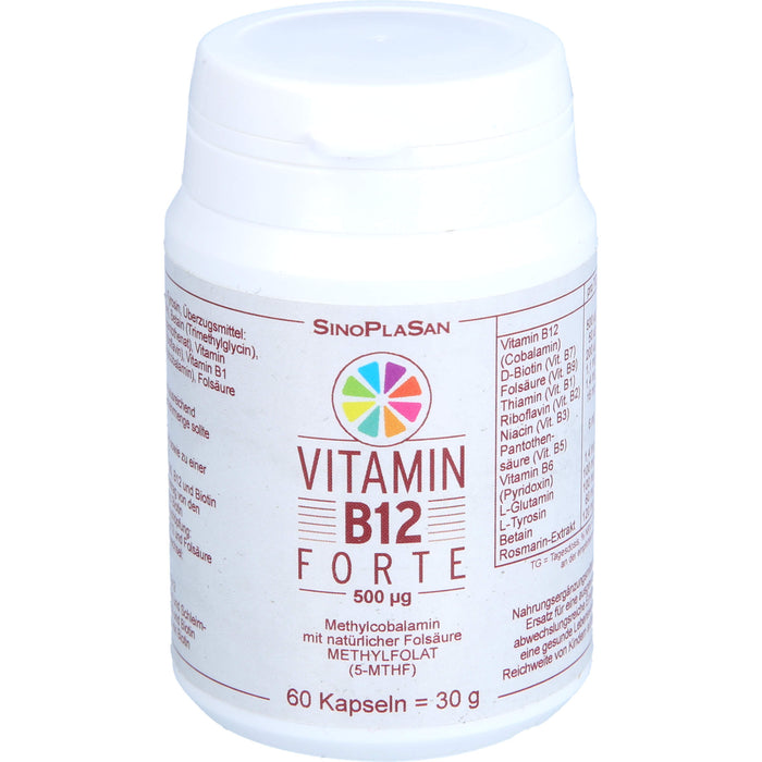 SinoPlaSan Vitamin B12 Forte 500 ug, 60 pc Capsules