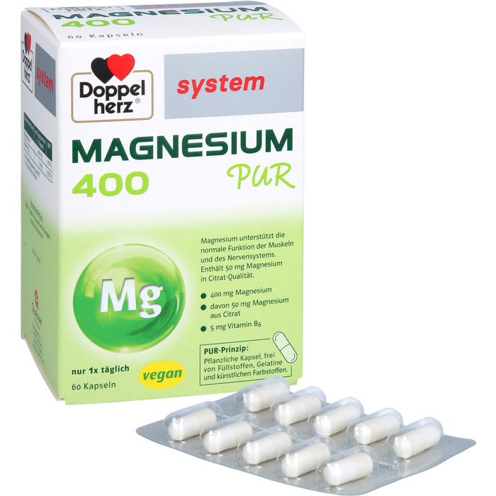 Doppelherz Magnesium 400 Pur system, 60 St KAP