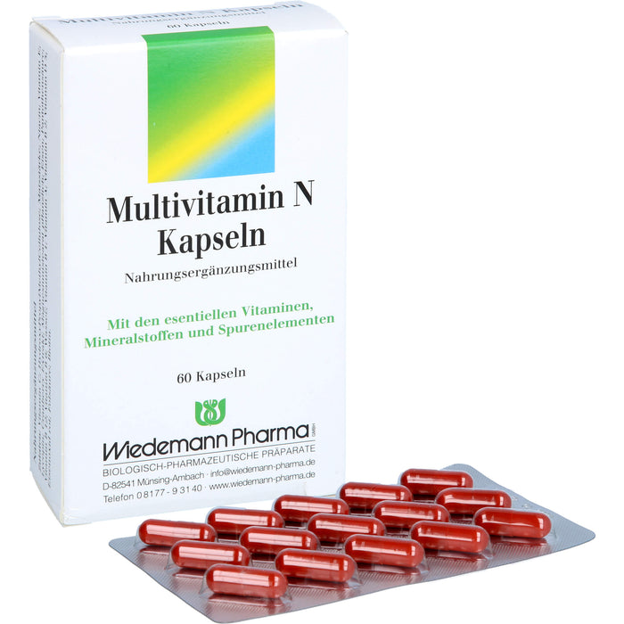 Wiedemann Pharma Multivitamin N Kapseln zur Unterstützung eines normalen Energiestoffwechsel, 60 pcs. Capsules