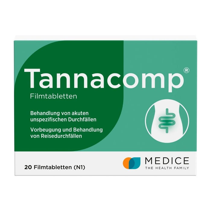 Tannacomp Filmtabletten bei Durchfall, 20 pc Tablettes