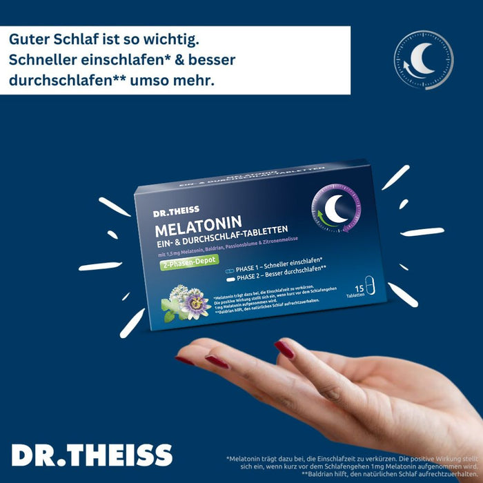 DR. THEISS Melatonin Ein- & Durchschlaf-Tabletten, 15 St., 15 St. Tabletten