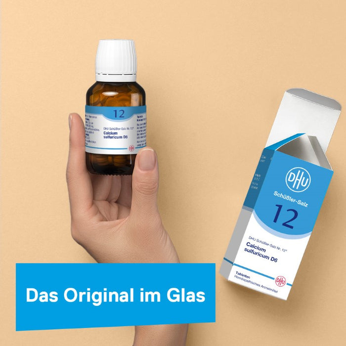 DHU Schüßler-Salz Nr. 12 Calcium sulfuricum D12 – Das Mineralsalz der Gelenke – das Original – umweltfreundlich im Arzneiglas, 80 St. Tabletten