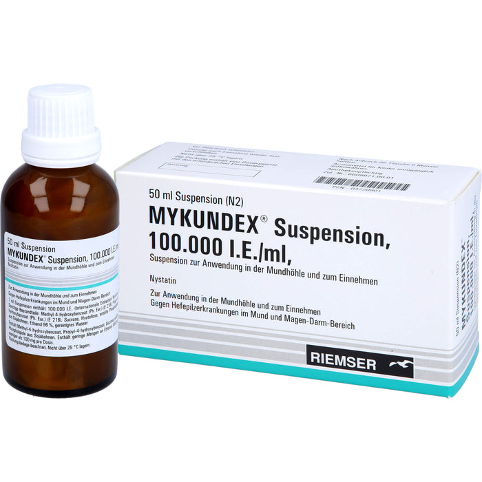 MYKUNDEX Suspension gegen Hefepilzerkrankungen im Mund und Magen-Darm-Bereich, 50 ml Lösung