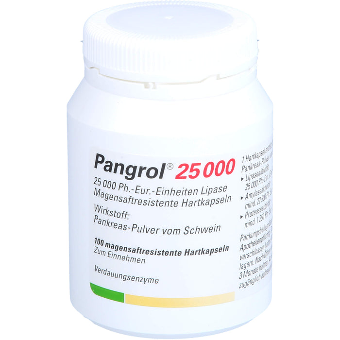 Pangrol 25 000, 25 000 Ph.-Eur.-Einheiten Lipase Magensaftresistente Hartkapseln, 100 pcs. Capsules