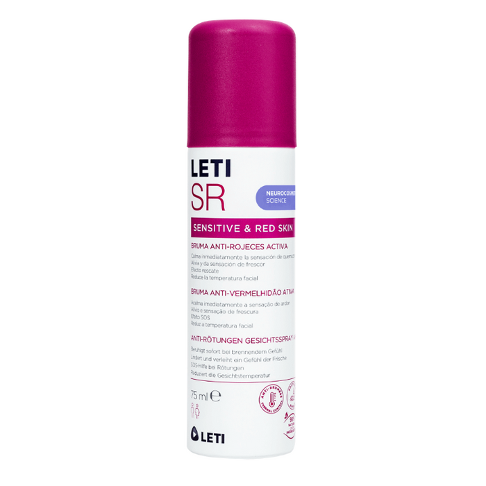 LETI SR anti-Rötungen Gesichtsspray aktiv beruhigt sofort bei brennendem Gefühl, lindert und verleiht ein Gefühl der Frische, 75 ml Solution