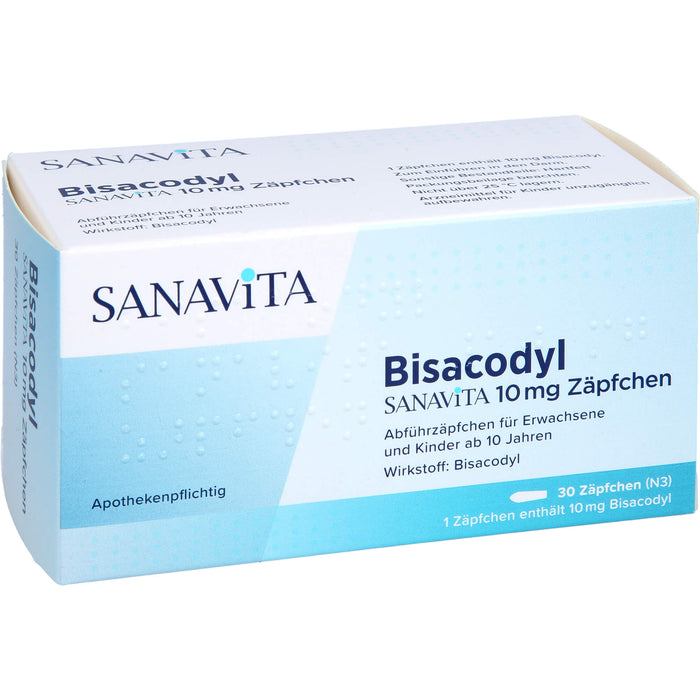 Bisacodyl SANAVITA 10 mg Zäpfchen, 30 St SUP