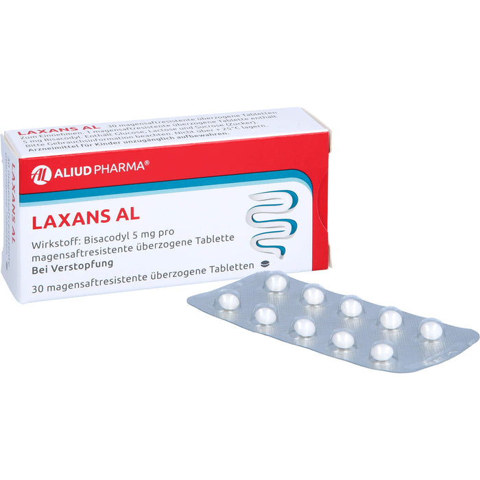 Laxans AL überzogene Tabletten bei Verstopfung, 30 St. Tabletten