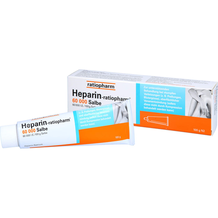 Heparin-ratiopharm 60 000 Salbe bei stumpfen Verletzungen, 100 g Ointment