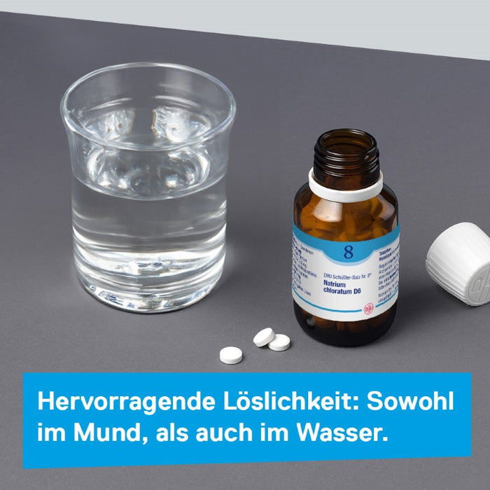 DHU Schüßler-Salz Nr. 8 Natrium chloratum D6 – Das Mineralsalz des Flüssigkeitshaushalts – das Original – umweltfreundlich im Arzneiglas, 80 St. Tabletten