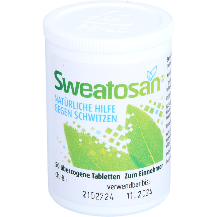 Sweatosan Tabletten natürliche Hilfe gegen Schwitzen, 50 pcs. Tablets