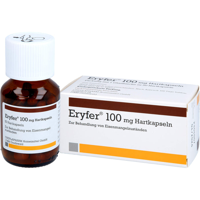 Eryfer 100 mg Hartkapseln bei Eisenmangelzuständen, 50 pcs. Capsules