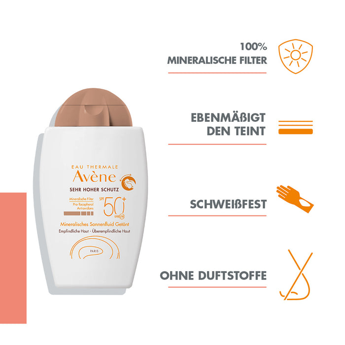 Avène mineralisches Sonnenfluid getönt SPF 50+, 40 ml Lösung