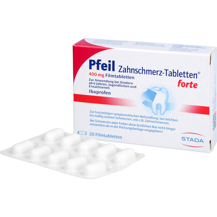 Pfeil Zahnschmerz-Tabletten forte 400 mg Ibuprofen, 20 St. Tabletten