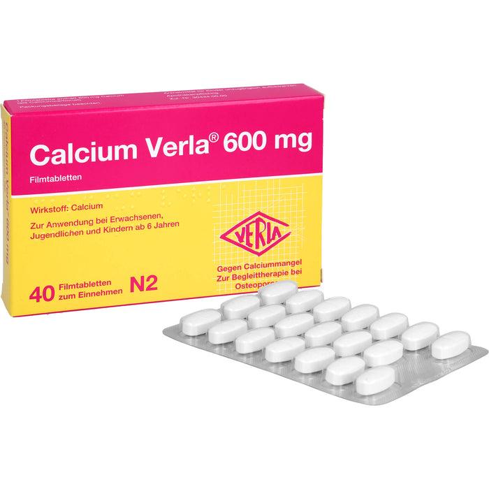 Calcium Verla 600 mg Filmtabletten, 40 St. Tabletten