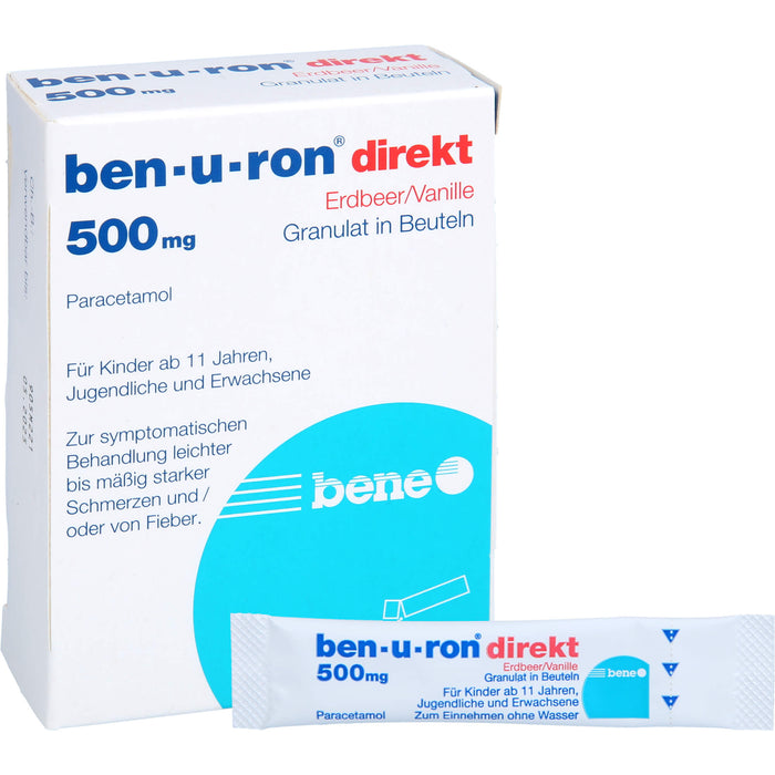 ben-u-ron direkt 500 mg Granulat Erdbeer/Vanille, 10 pcs. Sachets