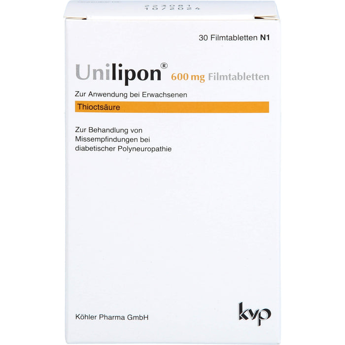 Unilipon 600 mg Filmtabletten, 30 St FTA