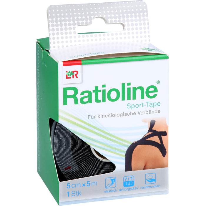 Ratioline Sport-Tape 5cmx5m schwarz, 1 St PFL